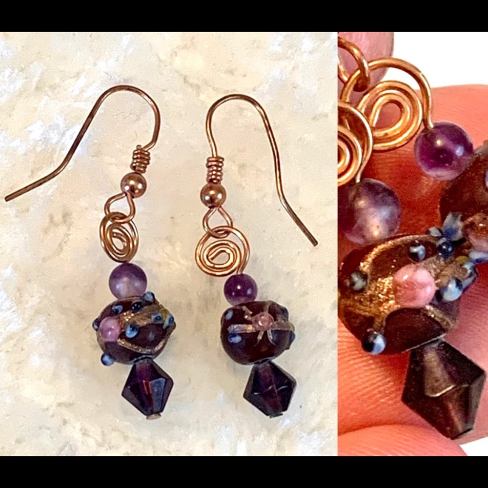 Vintage Wedding Cake Black Venetian
GLASS Boho Whimsical Goth Abstract
Earrings